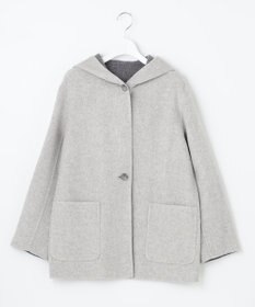 J.PRESS LADIES 【リバーシブル】ウールナイロン リバー フーデッドコート