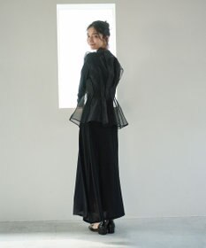 #Newans オーガンジーパネルブラウス