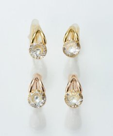 Phoebe 【金属アレルギー対応】【痛くないシリーズ】ルーセントビジューライトフィットイヤリング　ローズゴールド