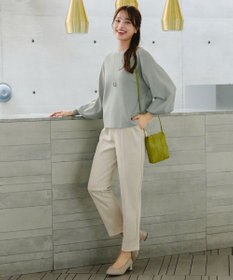 Tiaclasse 【洗える】スエードポンチテーパードパンツ