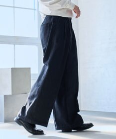 WEGO 【ウエストゴム】スーパーバギーデニムスラックス