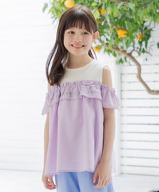 組曲 KIDS  【150-160㎝】 クロスステッチオフショルトップス