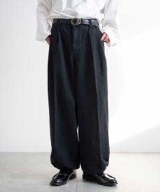 WEGO 【ウエストゴム】スーパーバギーデニムスラックス