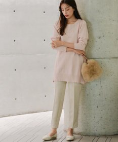 Tiaclasse 【洗える】スエードポンチテーパードパンツ