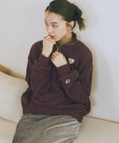 earth music&ecology Ｃｈａｍｐｉｏｎ×ｅｍａｅハーフジップハートスウェット
