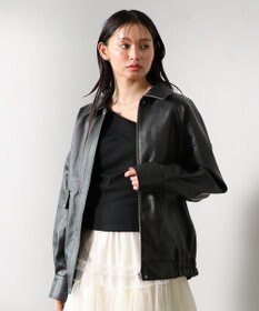 Green Parks ・ＥＬＥＮＣＡＲＥ　ＤＵＥ　合皮ステンカラーブルゾ