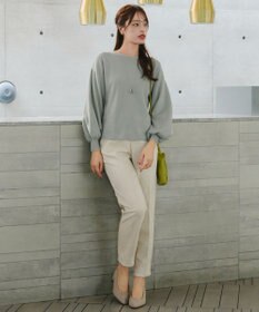 Tiaclasse 【洗える】スエードポンチテーパードパンツ