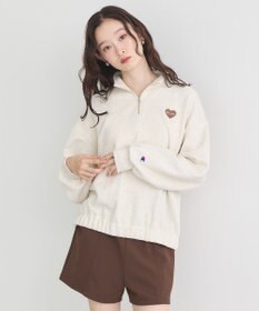 earth music&ecology Ｃｈａｍｐｉｏｎ×ｅｍａｅハーフジップハートスウェット