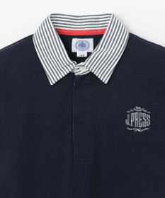 J.PRESS KIDS 【140-170cm】柄襟ラガー 長袖ポロシャツ