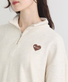 earth music&ecology Ｃｈａｍｐｉｏｎ×ｅｍａｅハーフジップハートスウェット