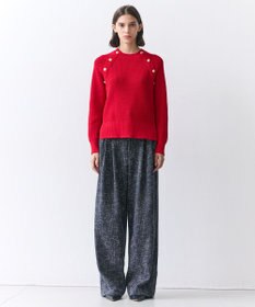 BEIGE， TRIPHANE / ハイウエストツイードタックパンツ