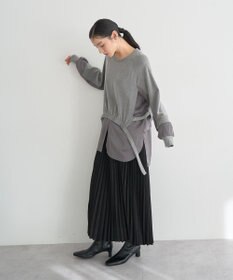 YECCA VECCA サテンプリーツスカート