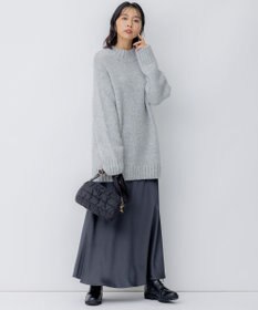 23区 L 【洗える】ヴィンテージサテン Iライン スカート