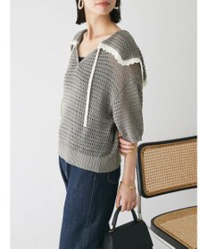 Green Parks クロシェ風セーラーカラーニット