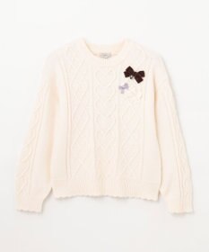 ANY KIDS リボン ケーブル ニット