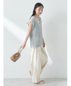 earth music&ecology クロッシェラインニットベスト