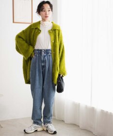 WEGO 【ウエストゴム】ウエストフリルデニムマムパンツ