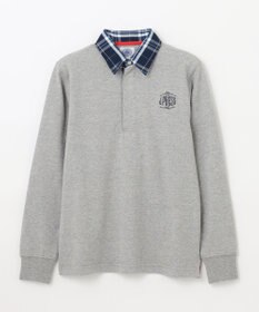 J.PRESS KIDS 【140-170cm】柄襟ラガー 長袖ポロシャツ