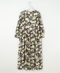 自由区 バイカラーフラワープリント ワンピース