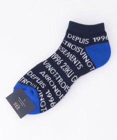 23区GOLF 【MEN】ロゴ総柄ハーフソックス ネイビー系