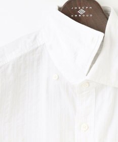 JOSEPH ABBOUD 【キングサイズ・オーガニックコットン使用】オーガニックコードストライプ ホワイトシャツ