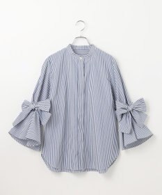#Newans 【洗濯機可能/シワになりにくい】リボンカフスブラウス