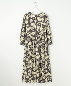 自由区 バイカラーフラワープリント ワンピース