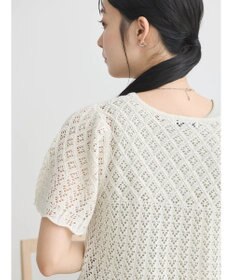 earth music&ecology 裾レース透かしニットプルオーバー