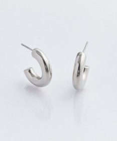 Phoebe 【金属アレルギー対応】ボリュームフープピアス　シルバー/サージカルステンレス