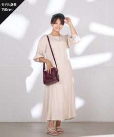 Tiaclasse L 【洗える】ナローフレアパフスリーブワンピース