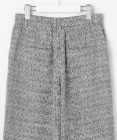 自由区 L 【17号サイズまで展開・カタログ掲載】ライトミックスツィードワイド パンツ