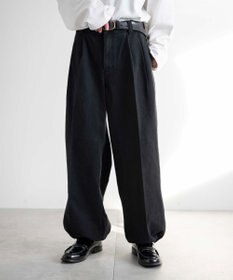 WEGO 【ウエストゴム】スーパーバギーデニムスラックス