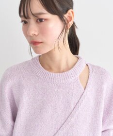 earth music&ecology サイドリボンカシュクールニット