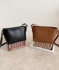 LA BAGAGERIE 【maison vert】【柳バスケット使用】コンビスクエアかごバッグ