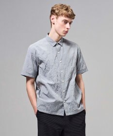 JOSEPH HOMME 【新素材】ランダムプリーツワッシャー　レギュラーカラー半袖シャツ