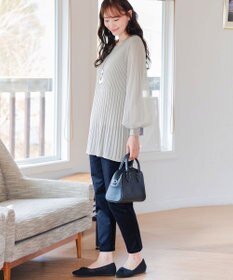 Tiaclasse チュールスリーブニットチュニック