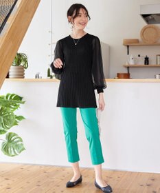 Tiaclasse チュールスリーブニットチュニック