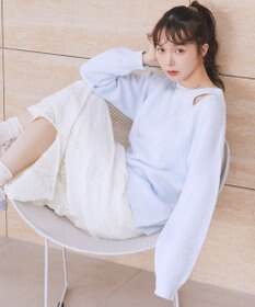 earth music&ecology サイドリボンカシュクールニット