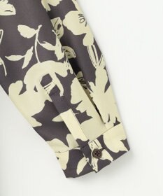 自由区 バイカラーフラワープリント ワンピース