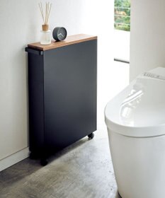 tower ハンドル付きスリムトイレラック タワー ブラック