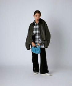 OP／FILA 【Kappa】ボックスシルエット ベロアトラックパンツ