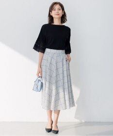 組曲2019AW【新品、洗える】MOON CHECK PRINTプリーツスカート