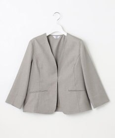 J.PRESS LADIES 【セットアップ対応・洗える・UVケア・速乾】 OXIJEWELストレッチ ノーカラー ジャケット