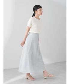 earth music&ecology フラワープリントフレアスカート