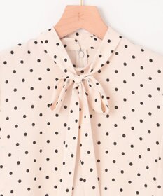 組曲 【WEB限定】ドットプリントデシン ボウタイ付きブラウス