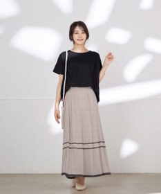 Tiaclasse クロシェ編み配色ニットスカート