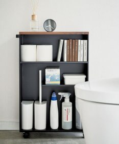 tower ハンドル付きスリムトイレラック タワー ブラック