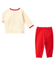 MIKI HOUSE HOT BISCUITS 【80-120cm】 カップケーキ柄 ミニ裏毛 ルームウェア上下セット