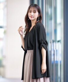 Tiaclasse L 【洗える】シフォンフレアスリーブブラウス