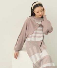 earth music&ecology Ｓｅｔ２点ショートニット＋チェックワンピース